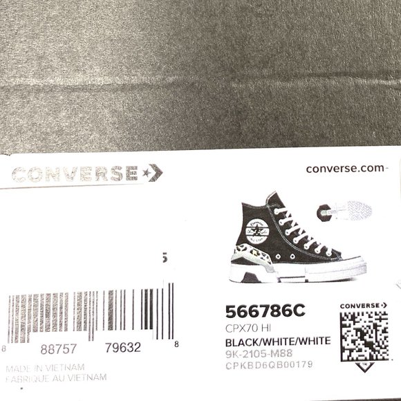 Converse Women's Size 11 566786C CPX70 High Canvas Black White Platform Sneakers - Picture 9 of 10